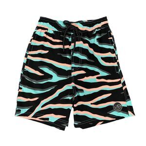 Neff Board Shorts Mens S Small Black Animal Print Unlined Surf Surfer Beach